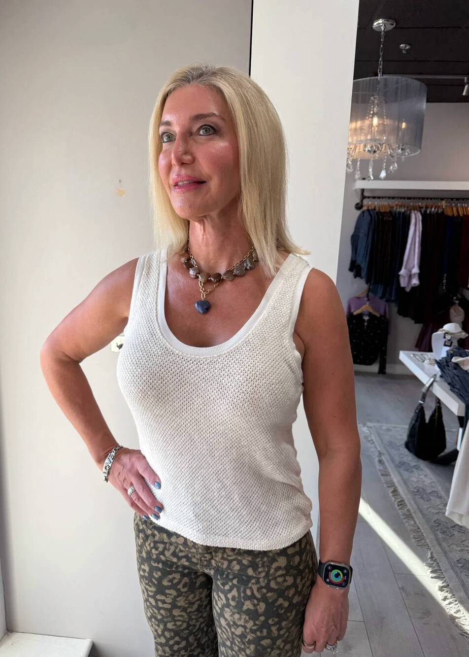 NEW LAMADE sweater knit tank in ecru